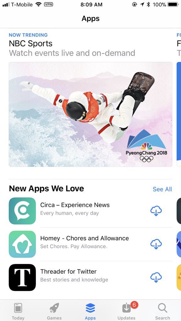 Threader featured in the "New Apps We Love" section on the App Store